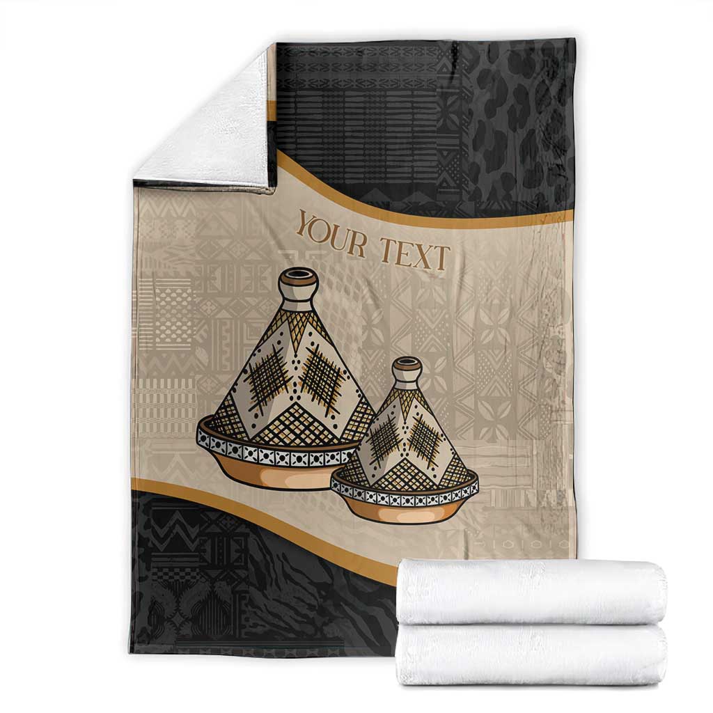 Algeria Tajine Dish Personalized Blanket with African Tribal Pattern LT9