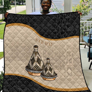 Algeria Tajine Dish Personalized Quilt with African Tribal Pattern LT9
