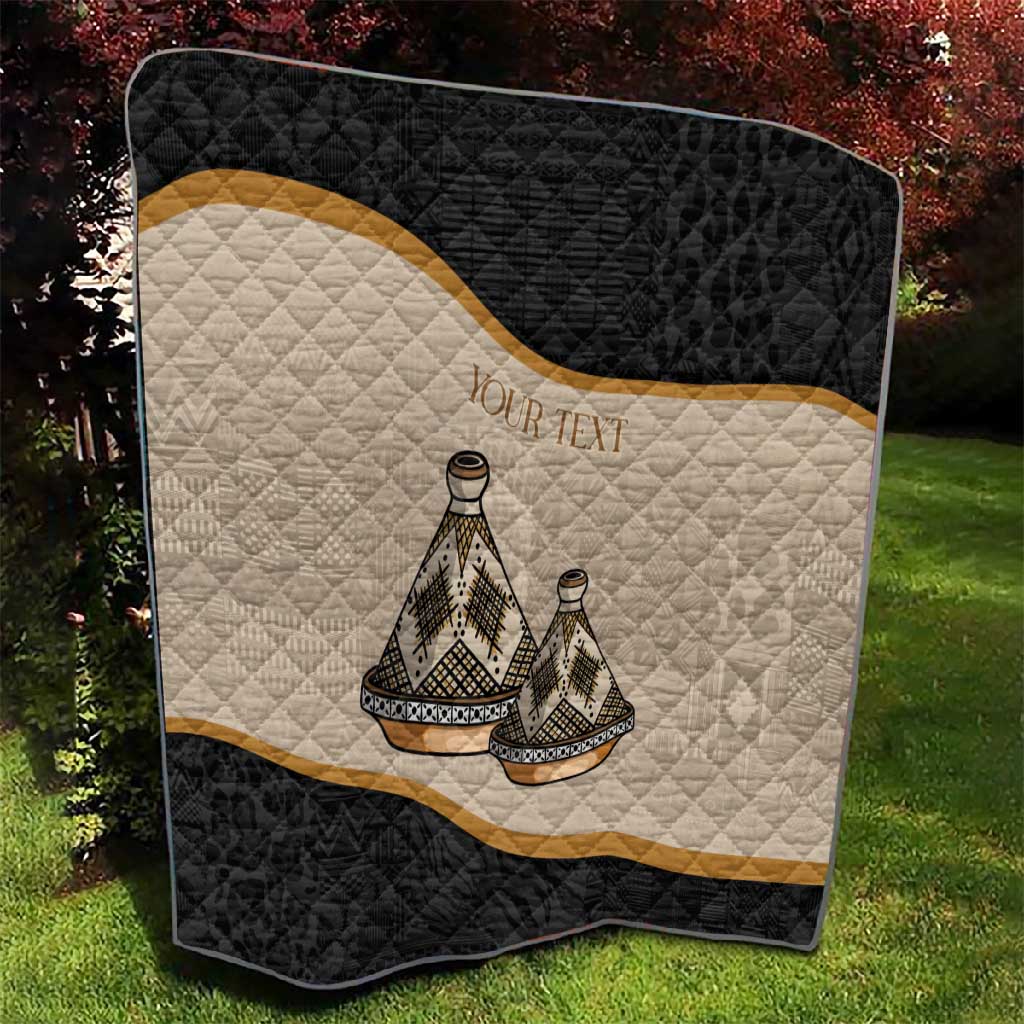 Algeria Tajine Dish Personalized Quilt with African Tribal Pattern LT9