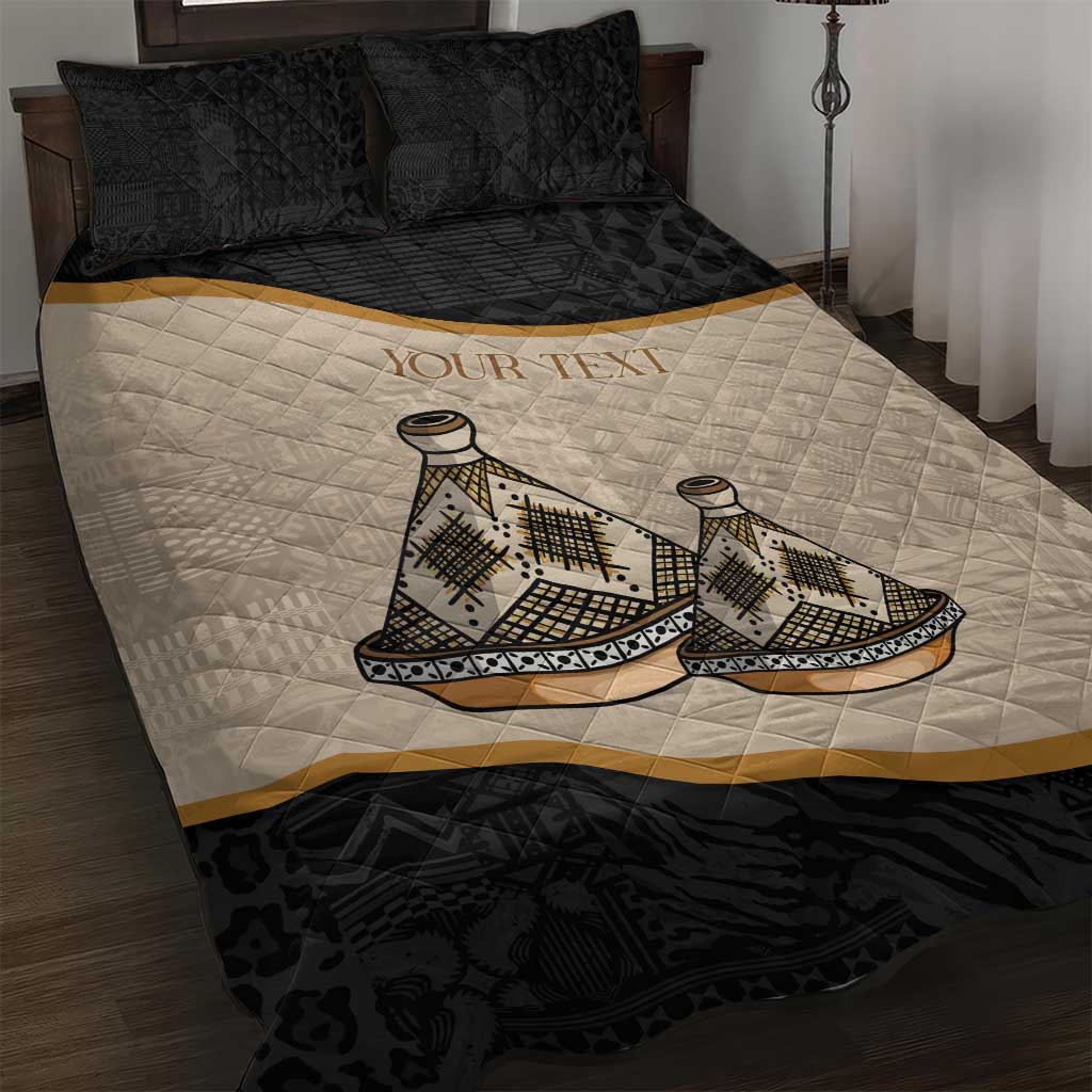 Algeria Tajine Dish Personalized Quilt Bed Set with African Tribal Pattern LT9