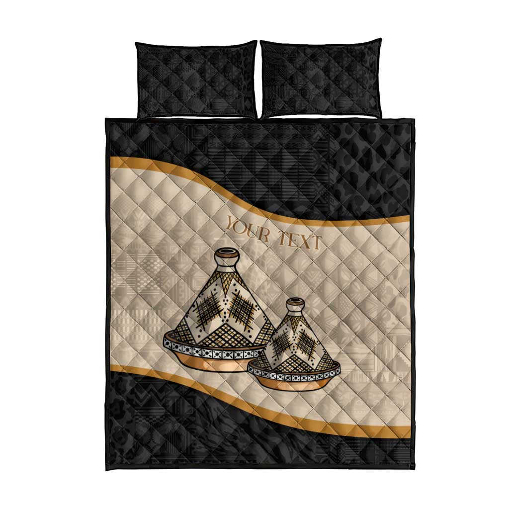Algeria Tajine Dish Personalized Quilt Bed Set with African Tribal Pattern LT9