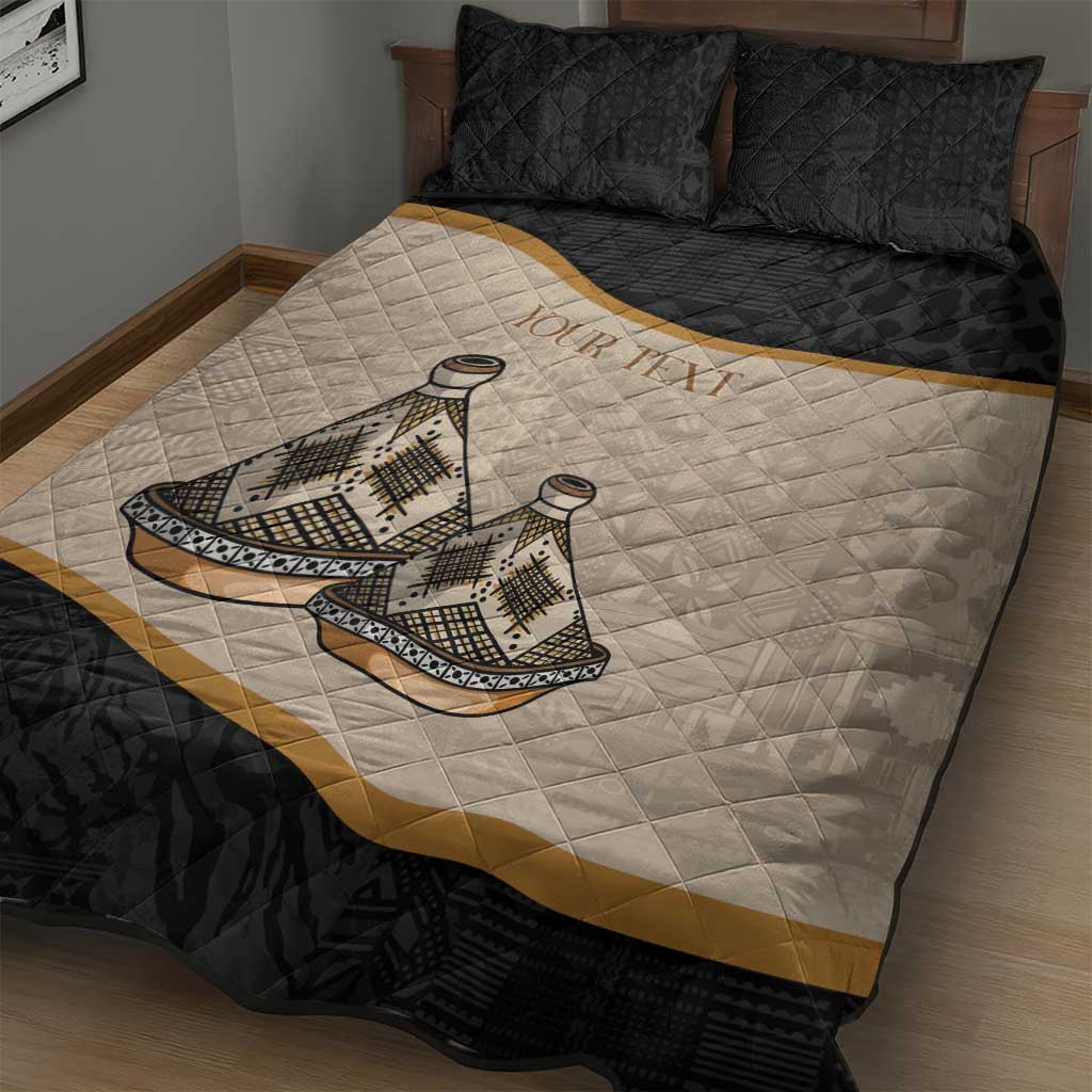 Algeria Tajine Dish Personalized Quilt Bed Set with African Tribal Pattern LT9