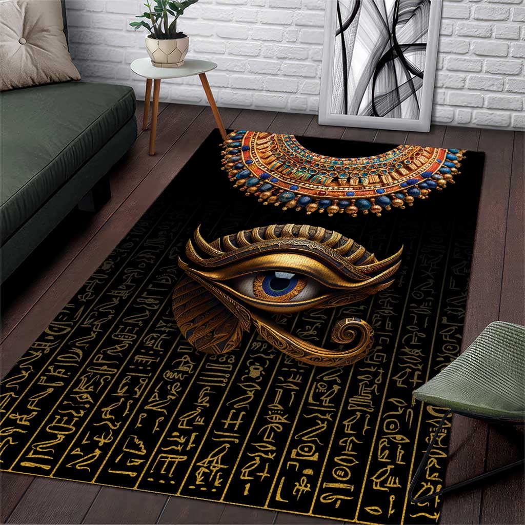Egypt Eyes Of Horus Area Rug with Egyptian Hieroglyphs LT9