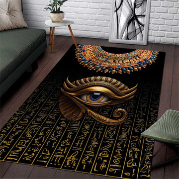 Egypt Eyes Of Horus Area Rug with Egyptian Hieroglyphs LT9