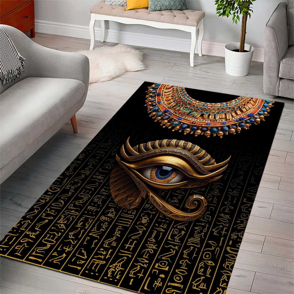 Egypt Eyes Of Horus Area Rug with Egyptian Hieroglyphs LT9