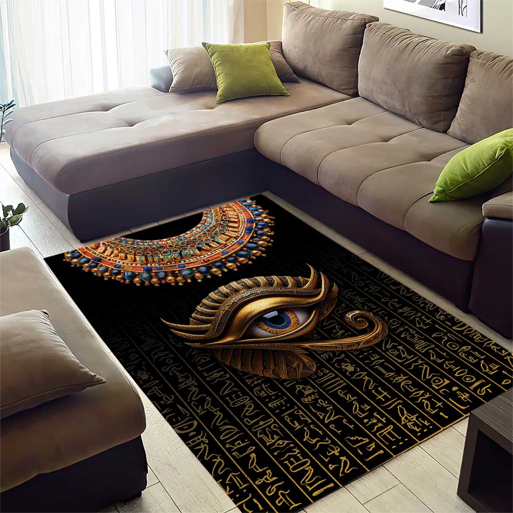 Egypt Eyes Of Horus Area Rug with Egyptian Hieroglyphs LT9