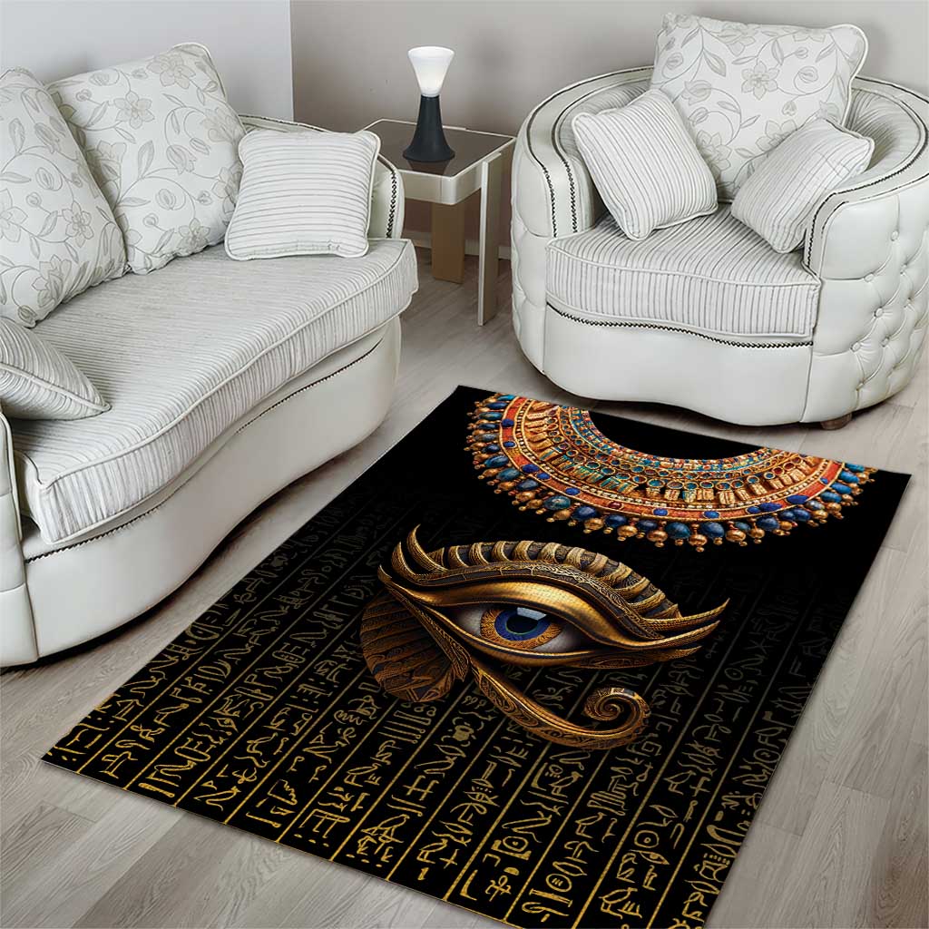 Egypt Eyes Of Horus Area Rug with Egyptian Hieroglyphs LT9
