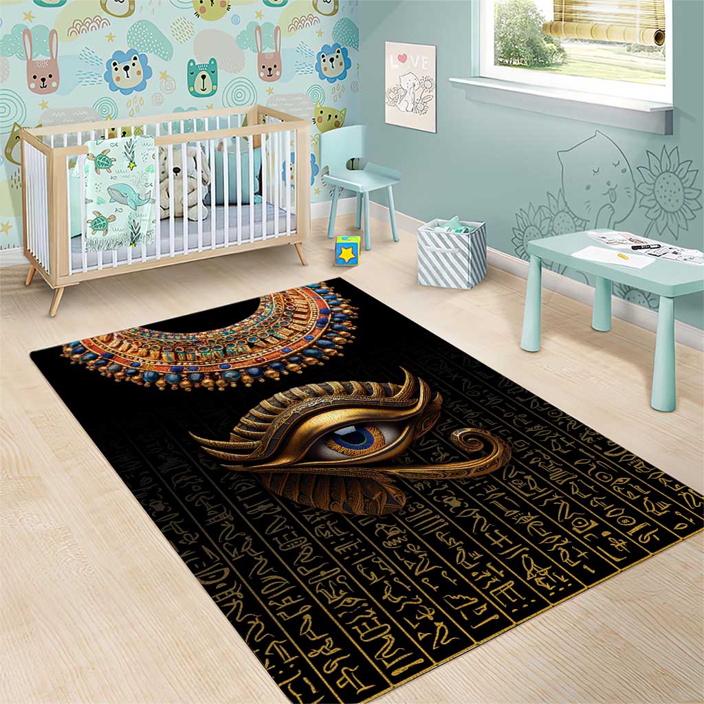 Egypt Eyes Of Horus Area Rug with Egyptian Hieroglyphs LT9
