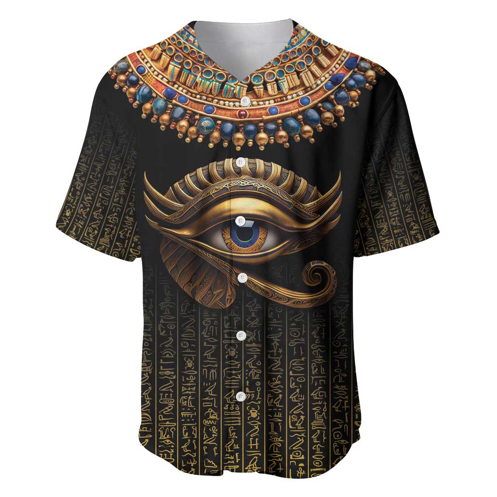 Egypt Eyes Of Horus Baseball Jersey with Egyptian Hieroglyphs LT9