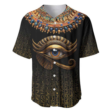 Egypt Eyes Of Horus Baseball Jersey with Egyptian Hieroglyphs LT9