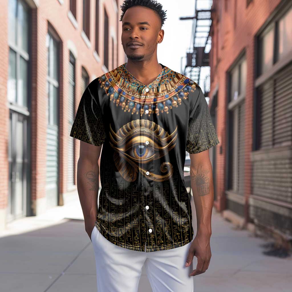 Egypt Eyes Of Horus Baseball Jersey with Egyptian Hieroglyphs LT9