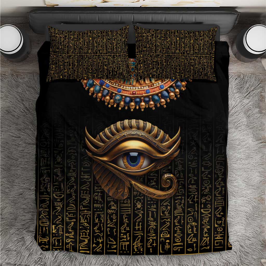 Egypt Eyes Of Horus Bedding Set with Egyptian Hieroglyphs LT9