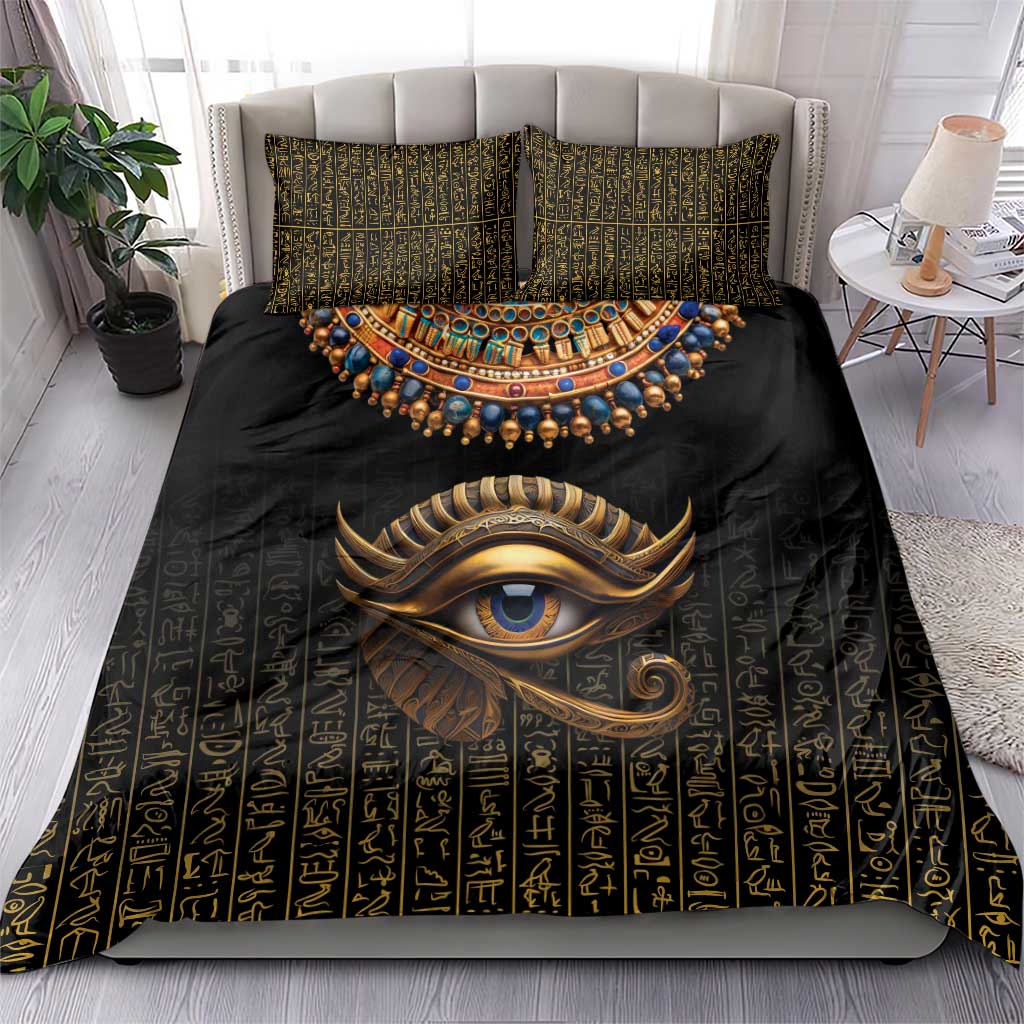 Egypt Eyes Of Horus Bedding Set with Egyptian Hieroglyphs LT9