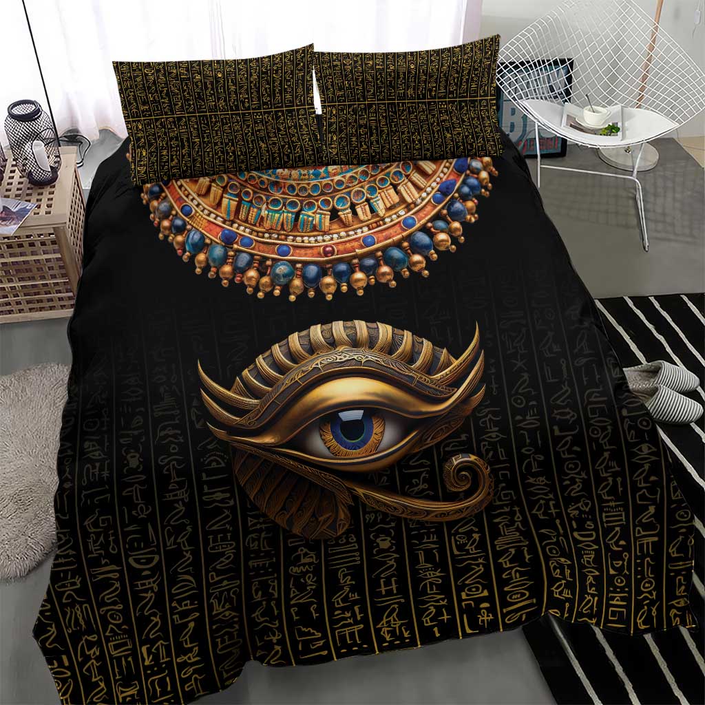 Egypt Eyes Of Horus Bedding Set with Egyptian Hieroglyphs LT9
