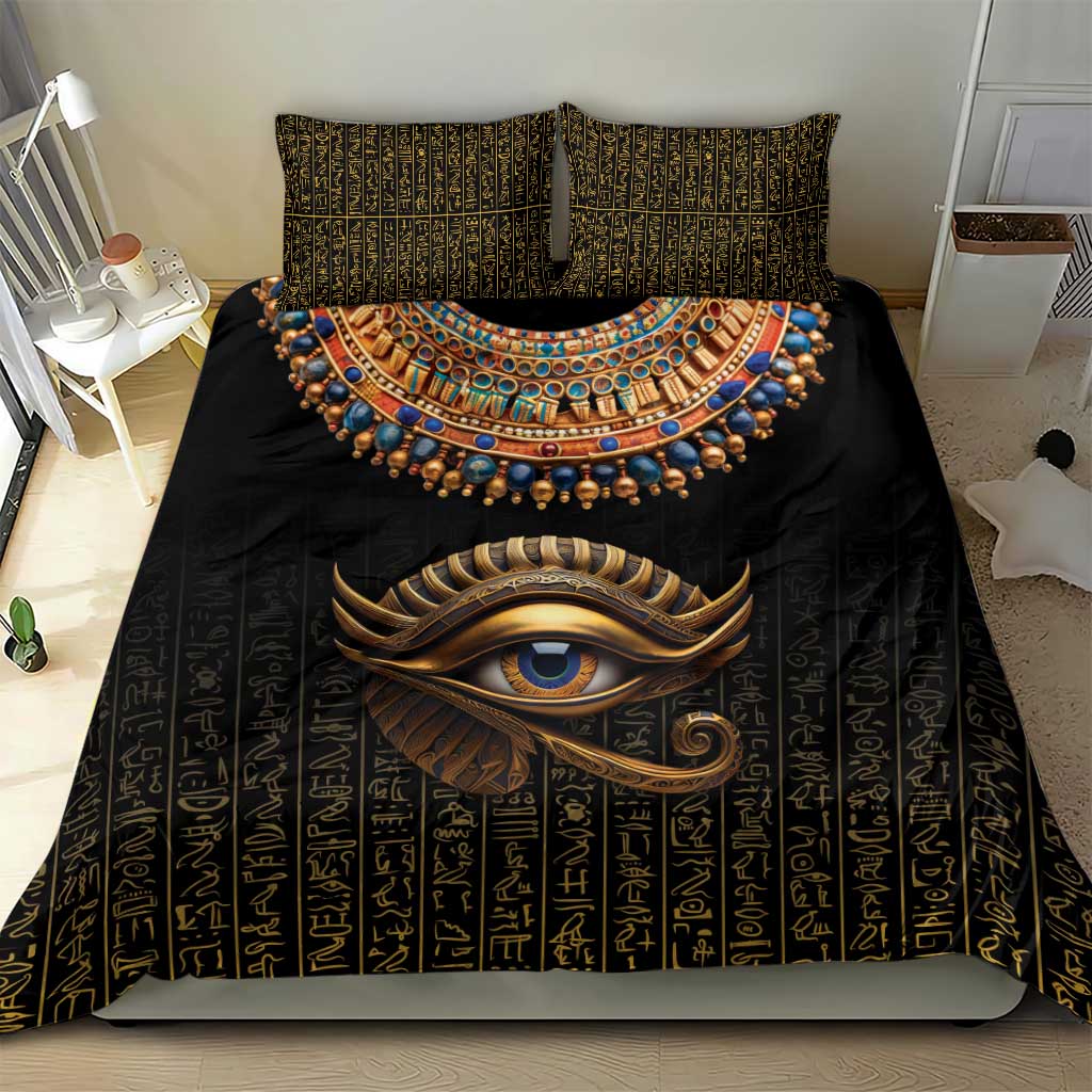 Egypt Eyes Of Horus Bedding Set with Egyptian Hieroglyphs LT9