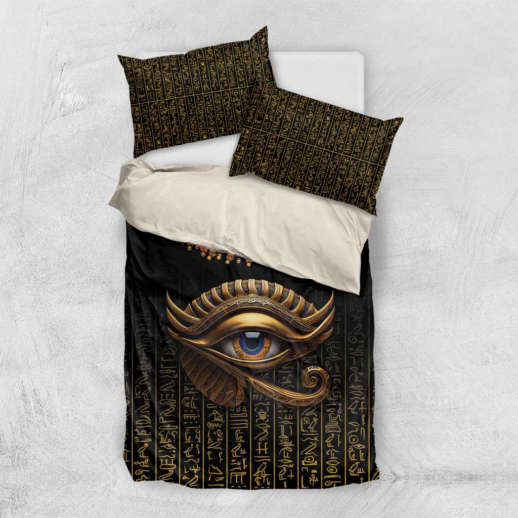 Egypt Eyes Of Horus Bedding Set with Egyptian Hieroglyphs LT9