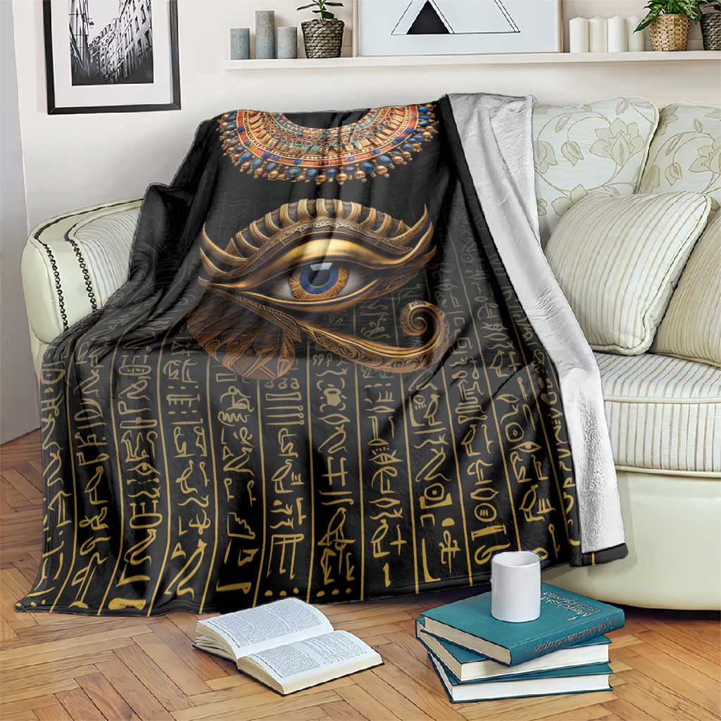 Egypt Eyes Of Horus Blanket with Egyptian Hieroglyphs LT9