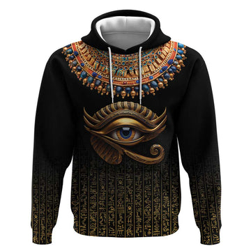 Egypt Eyes Of Horus Hoodie with Egyptian Hieroglyphs LT9