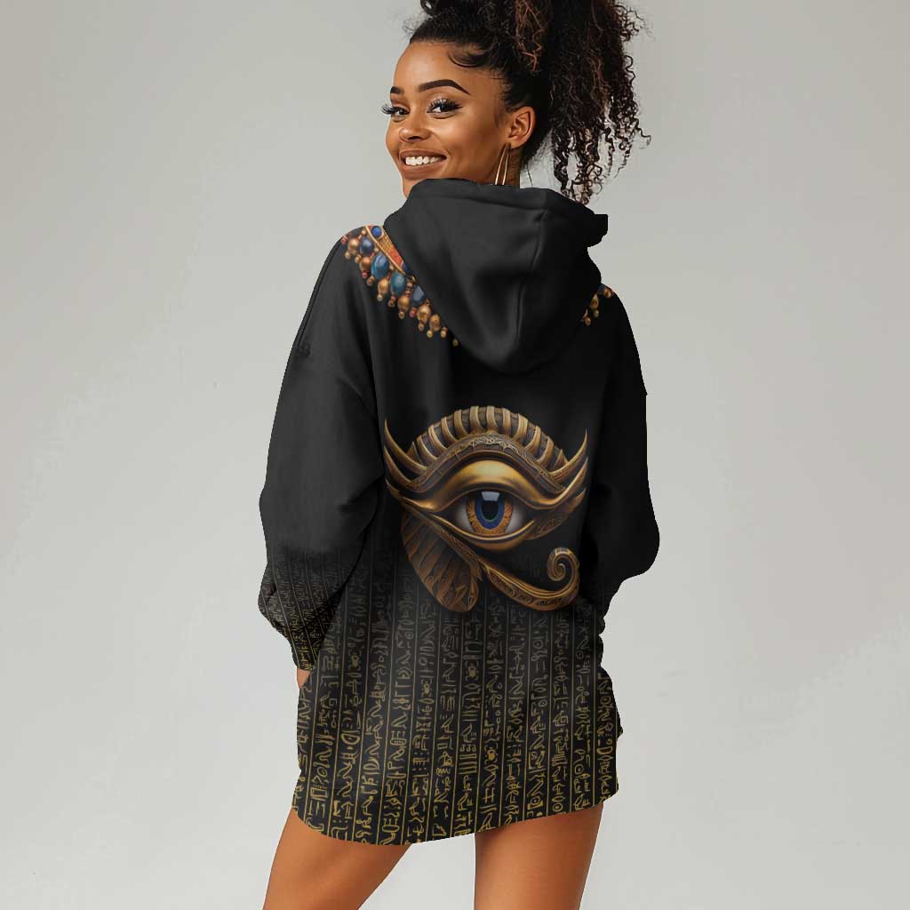 Egypt Eyes Of Horus Hoodie Dress with Egyptian Hieroglyphs LT9