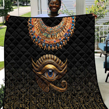 Egypt Eyes Of Horus Quilt with Egyptian Hieroglyphs LT9