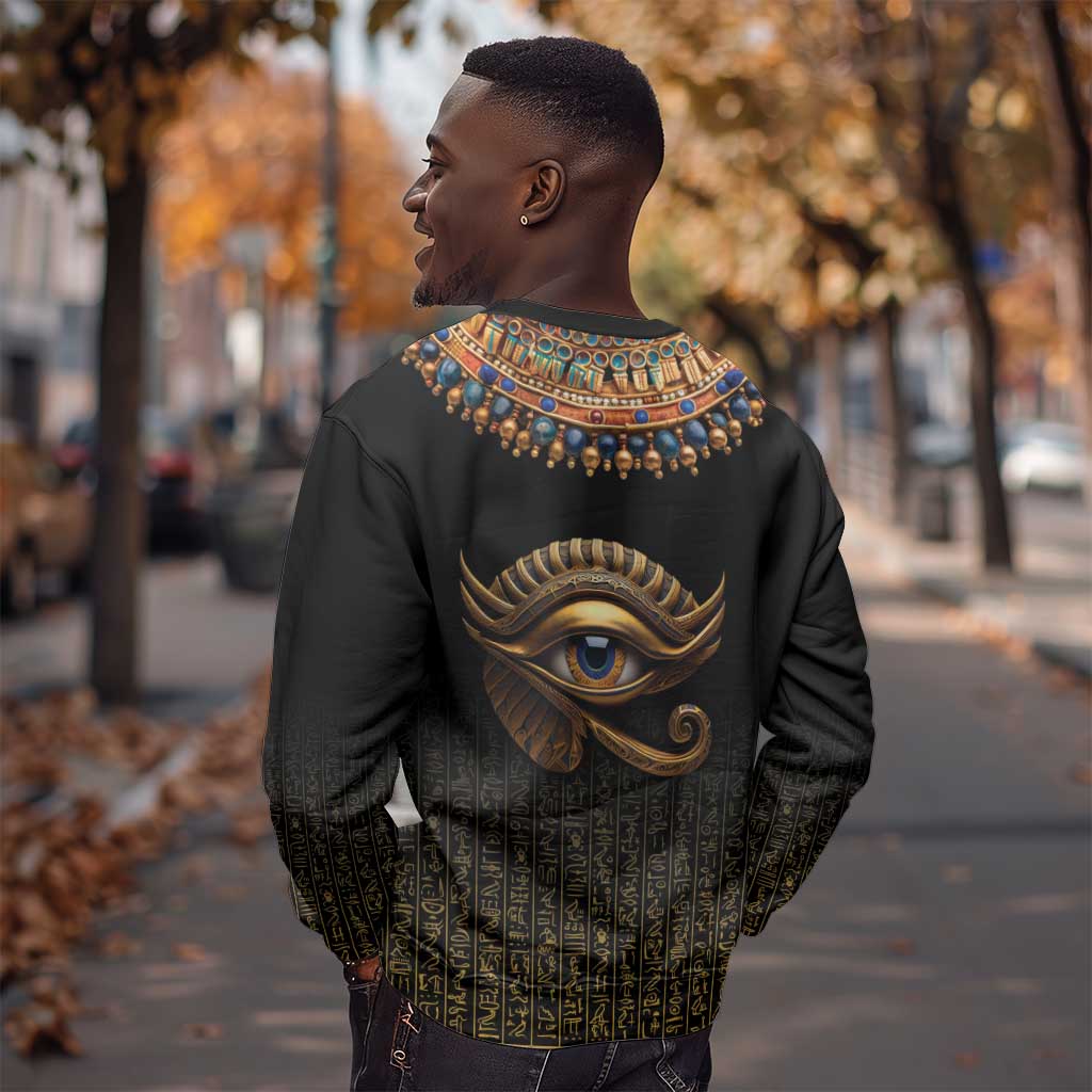 Egypt Eyes Of Horus Sweatshirt with Egyptian Hieroglyphs LT9