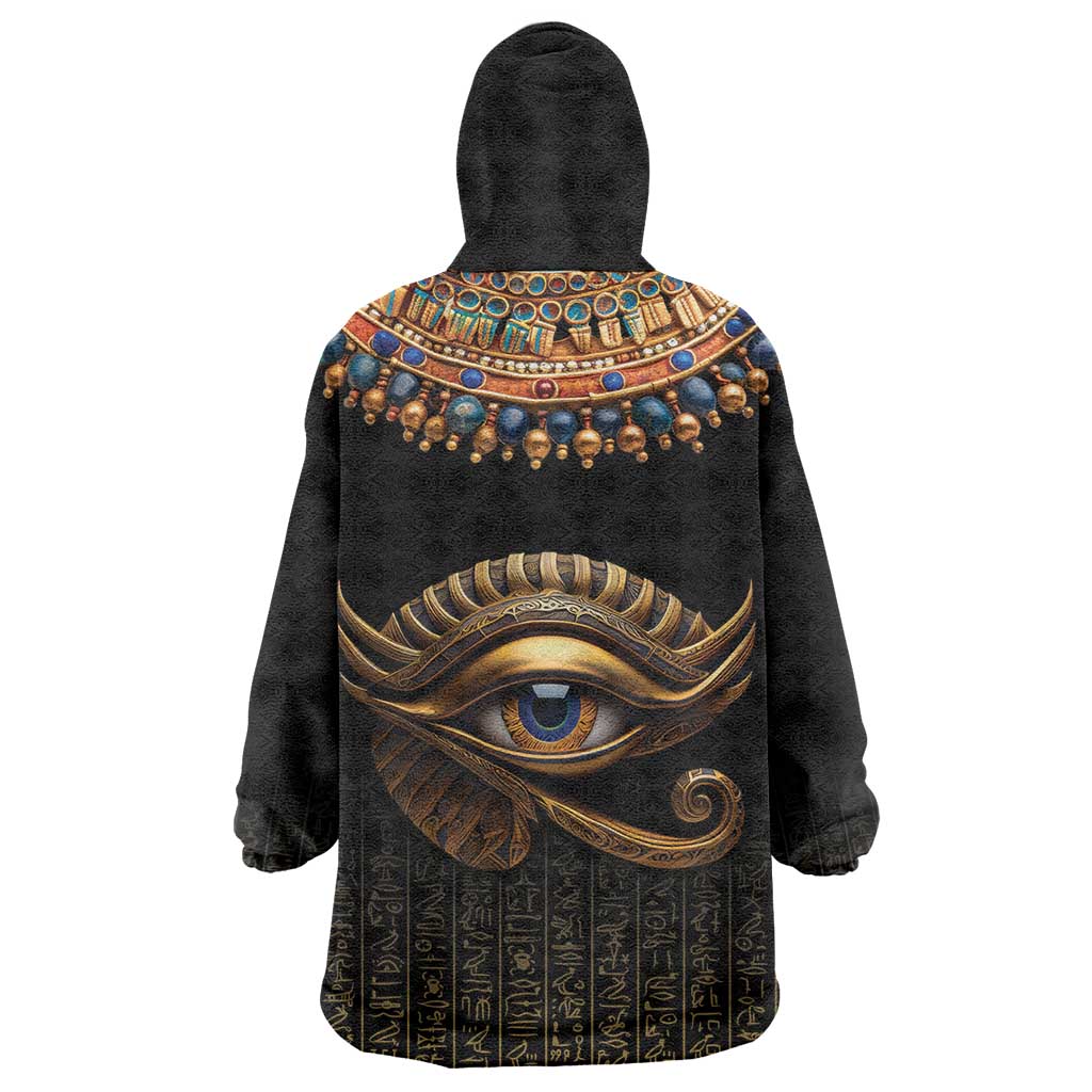 Egypt Eyes Of Horus Wearable Blanket Hoodie with Egyptian Hieroglyphs LT9