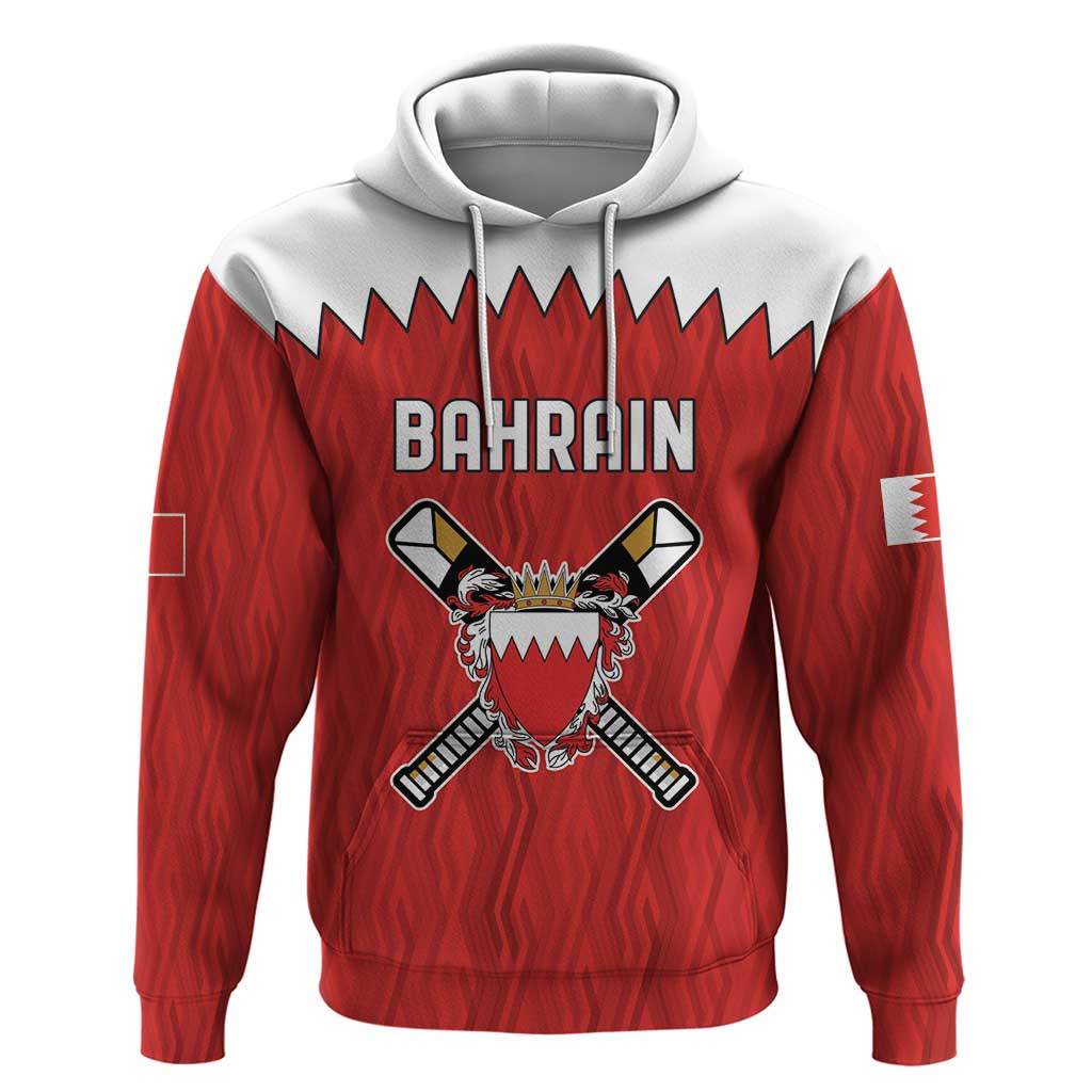 Custom Bahrain Cricket Hoodie Coat of arms of Bahrain with Sporty Pattern LT9