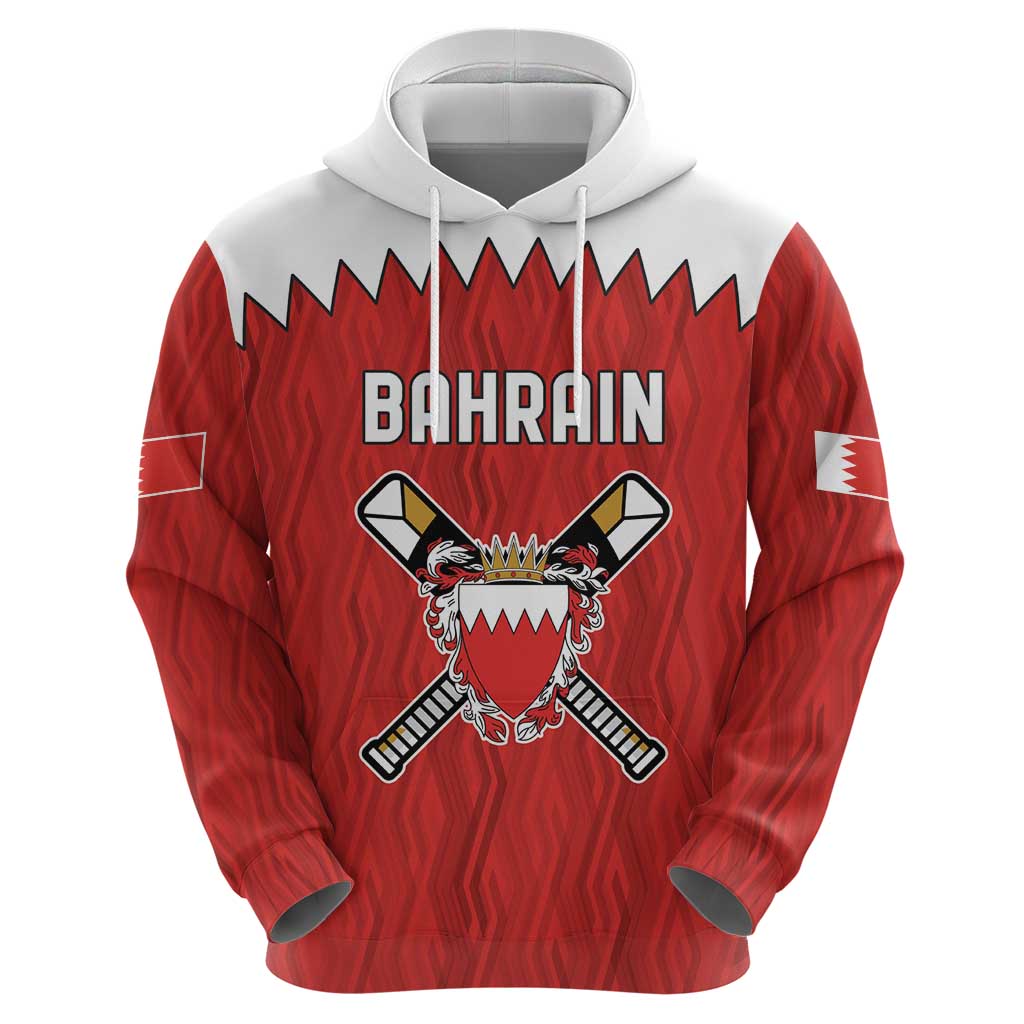Custom Bahrain Cricket Hoodie Coat of arms of Bahrain with Sporty Pattern LT9