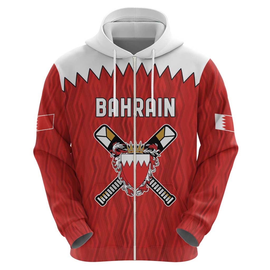 Custom Bahrain Cricket Hoodie Coat of arms of Bahrain with Sporty Pattern LT9