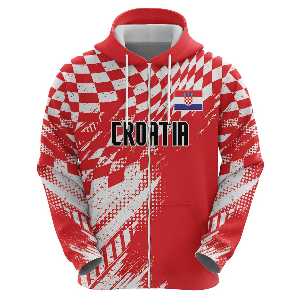 Croatia Rugby Custom Hoodie Chessboard with Sporty Pattern LT9