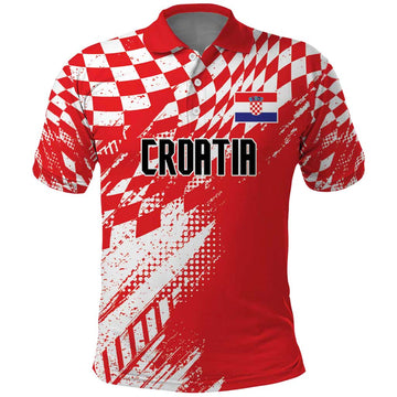 Croatia Rugby Custom Polo Shirt Chessboard with Sporty Pattern LT9
