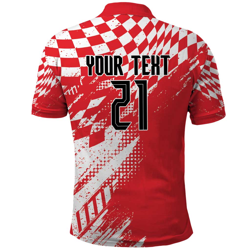 Croatia Rugby Custom Polo Shirt Chessboard with Sporty Pattern LT9