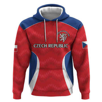 Czech Republic Rugby Custom Hoodie Silver Double-tailed Lion Sporty Pattern LT9
