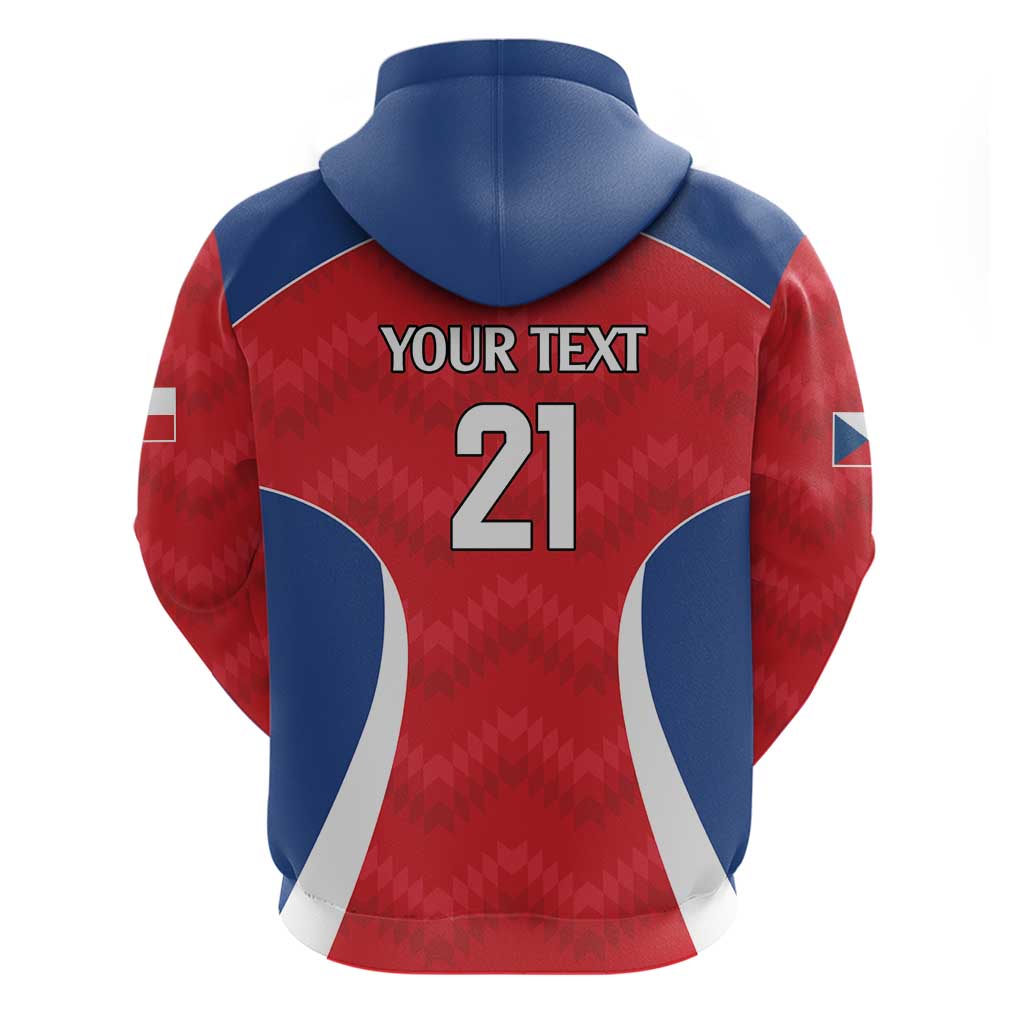 Czech Republic Rugby Custom Hoodie Silver Double-tailed Lion Sporty Pattern LT9