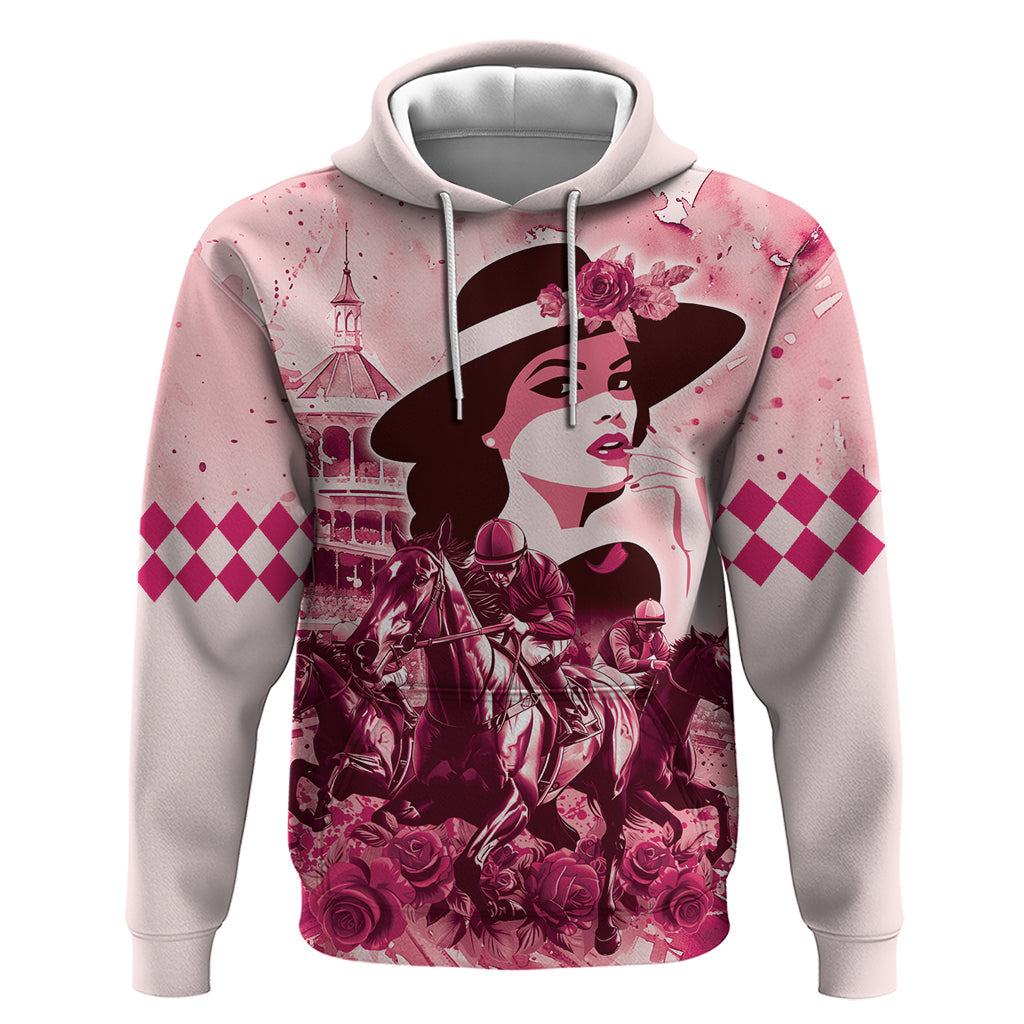 Personalized Kentucky Ladies Hoodie The Run For The Roses Derby - Pink Out LT9