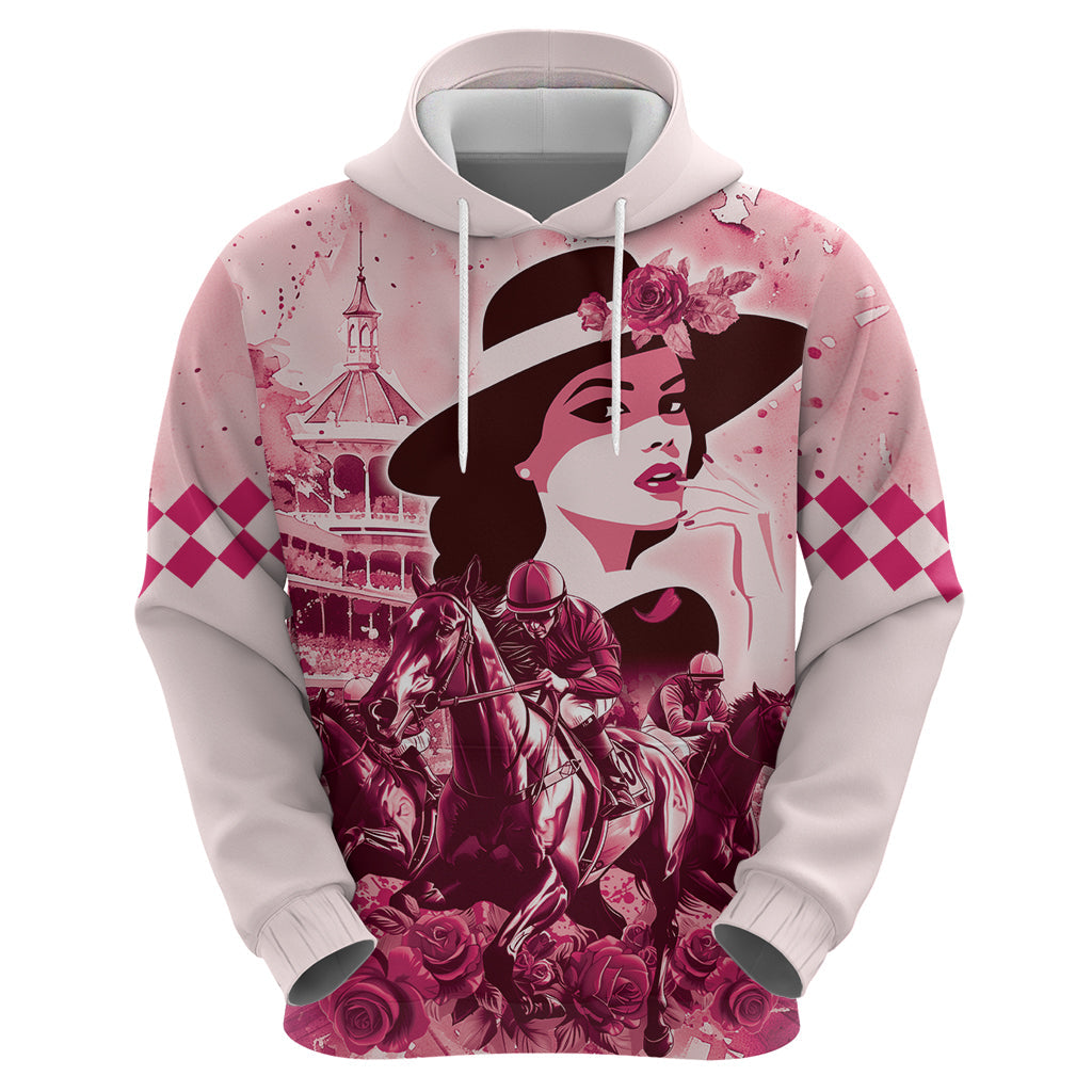 Personalized Kentucky Ladies Hoodie The Run For The Roses Derby - Pink Out LT9