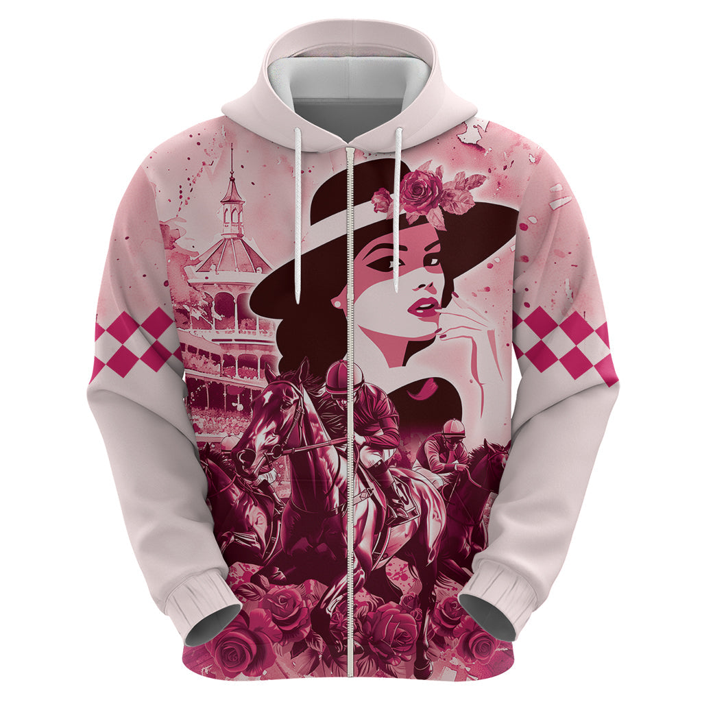 Personalized Kentucky Ladies Hoodie The Run For The Roses Derby - Pink Out LT9