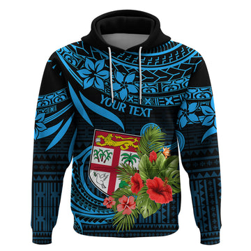 Custom Fiji Islands Hoodie With Polynesian Tribal Happy National Day LT9