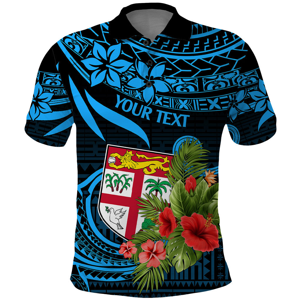 Custom Fiji Islands Polo Shirt With Polynesian Tribal Happy National Day LT9