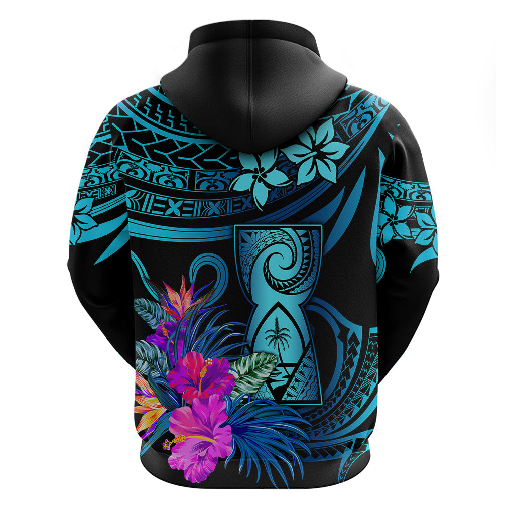 Polynesian Guam Hoodie With Latte Stone Happy Liberation Day LT9