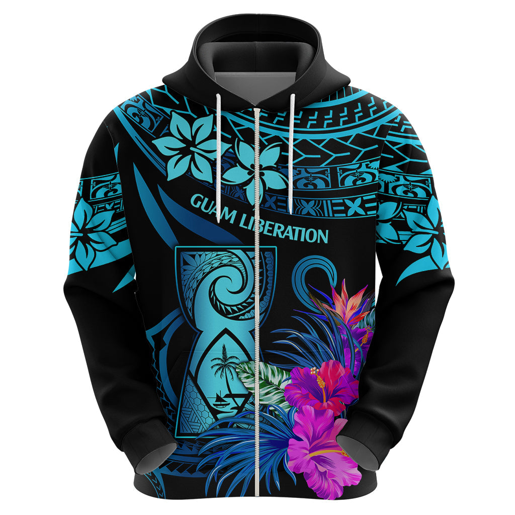 Polynesian Guam Hoodie With Latte Stone Happy Liberation Day LT9