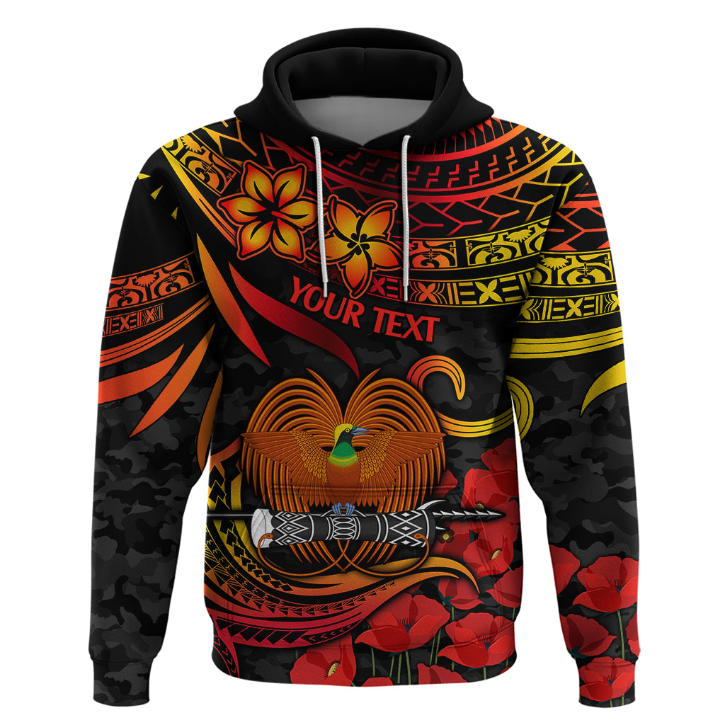 Custom PNG Remembrance Day Hoodie Polynesian Tribal and Poppy LT9