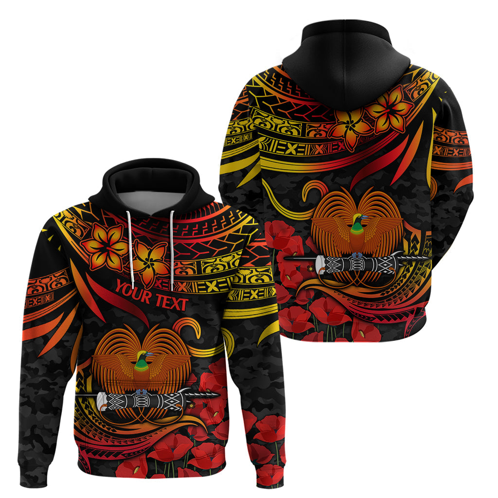 Custom PNG Remembrance Day Hoodie Polynesian Tribal and Poppy LT9