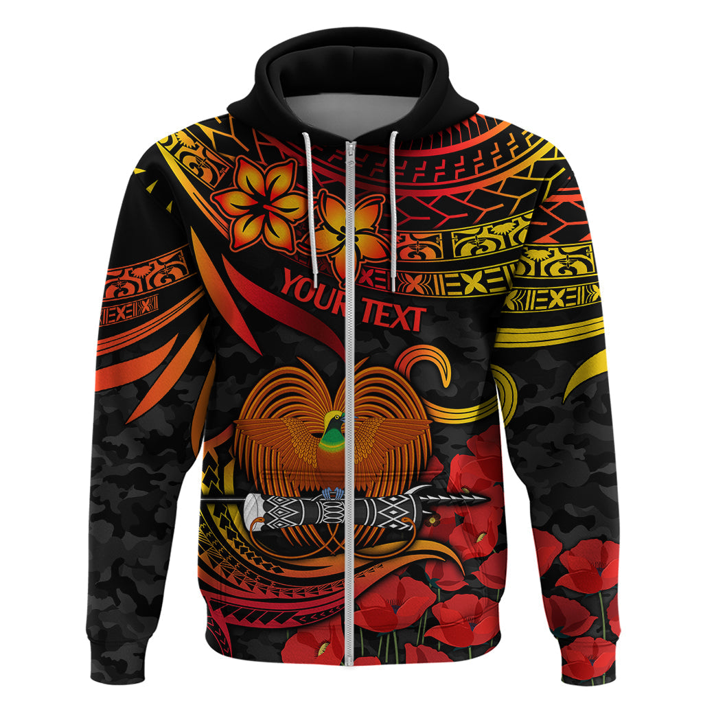 Custom PNG Remembrance Day Hoodie Polynesian Tribal and Poppy LT9