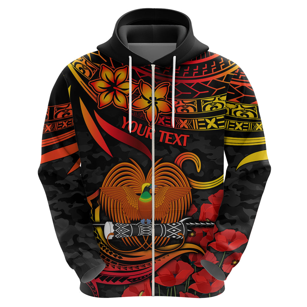 Custom PNG Remembrance Day Hoodie Polynesian Tribal and Poppy LT9