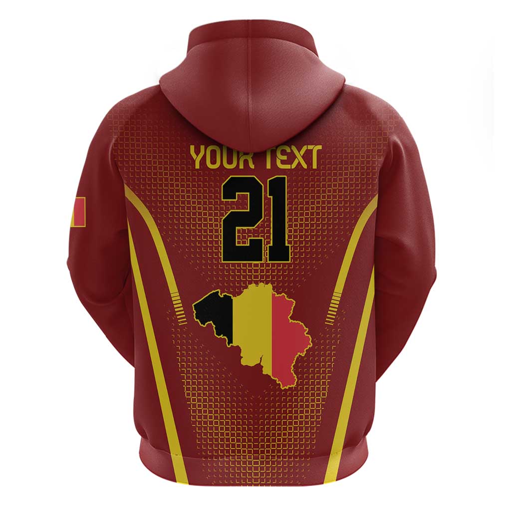 Custom Belgium Football Hoodie Royal Belgian 1895 with Map Style LT9
