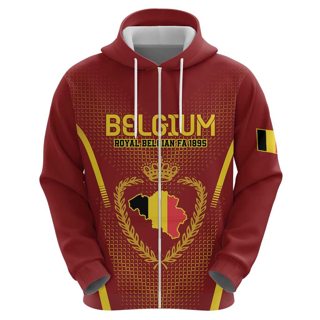 Custom Belgium Football Hoodie Royal Belgian 1895 with Map Style LT9