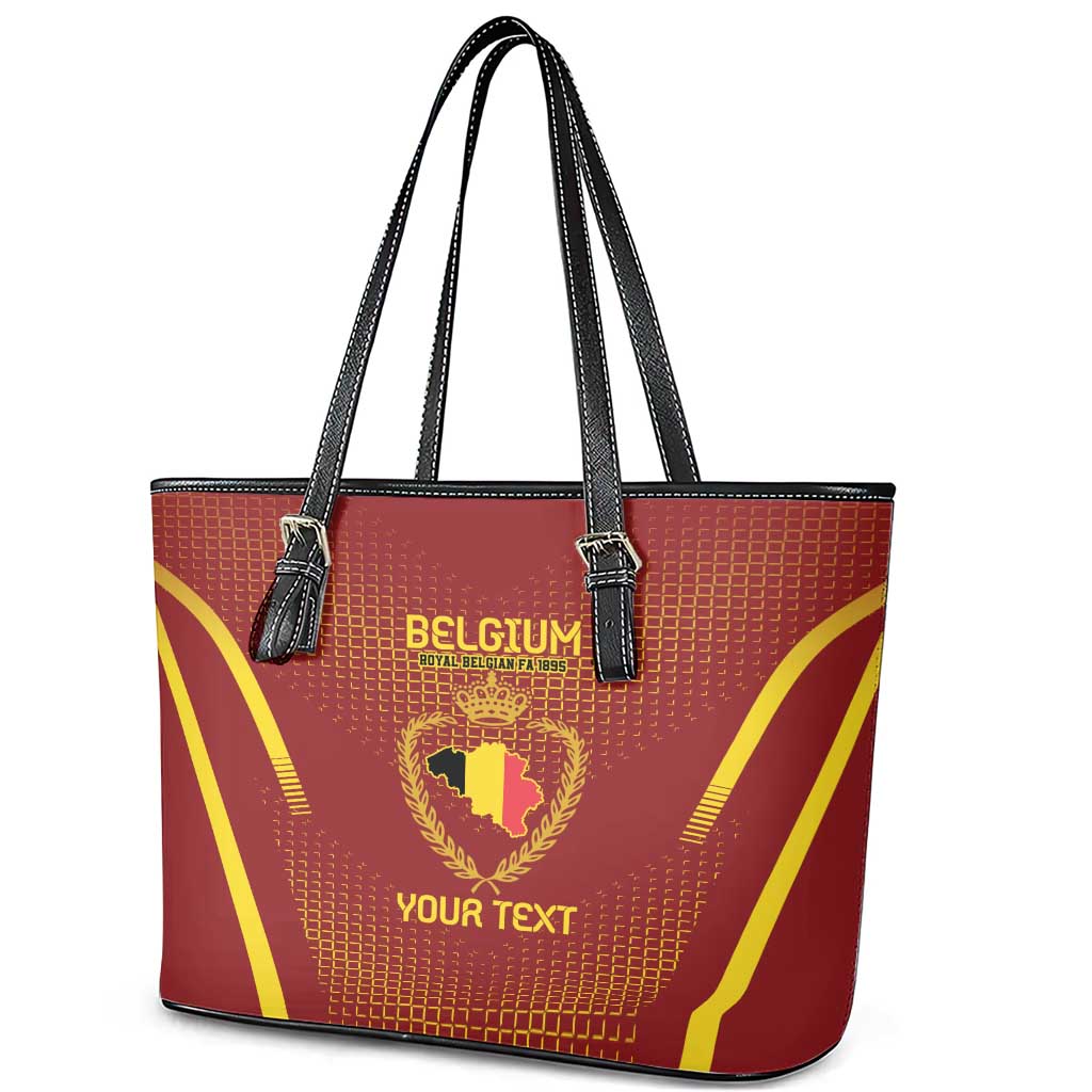 Custom Belgium Football Leather Tote Bag Royal Belgian 1895 with Map Style LT9