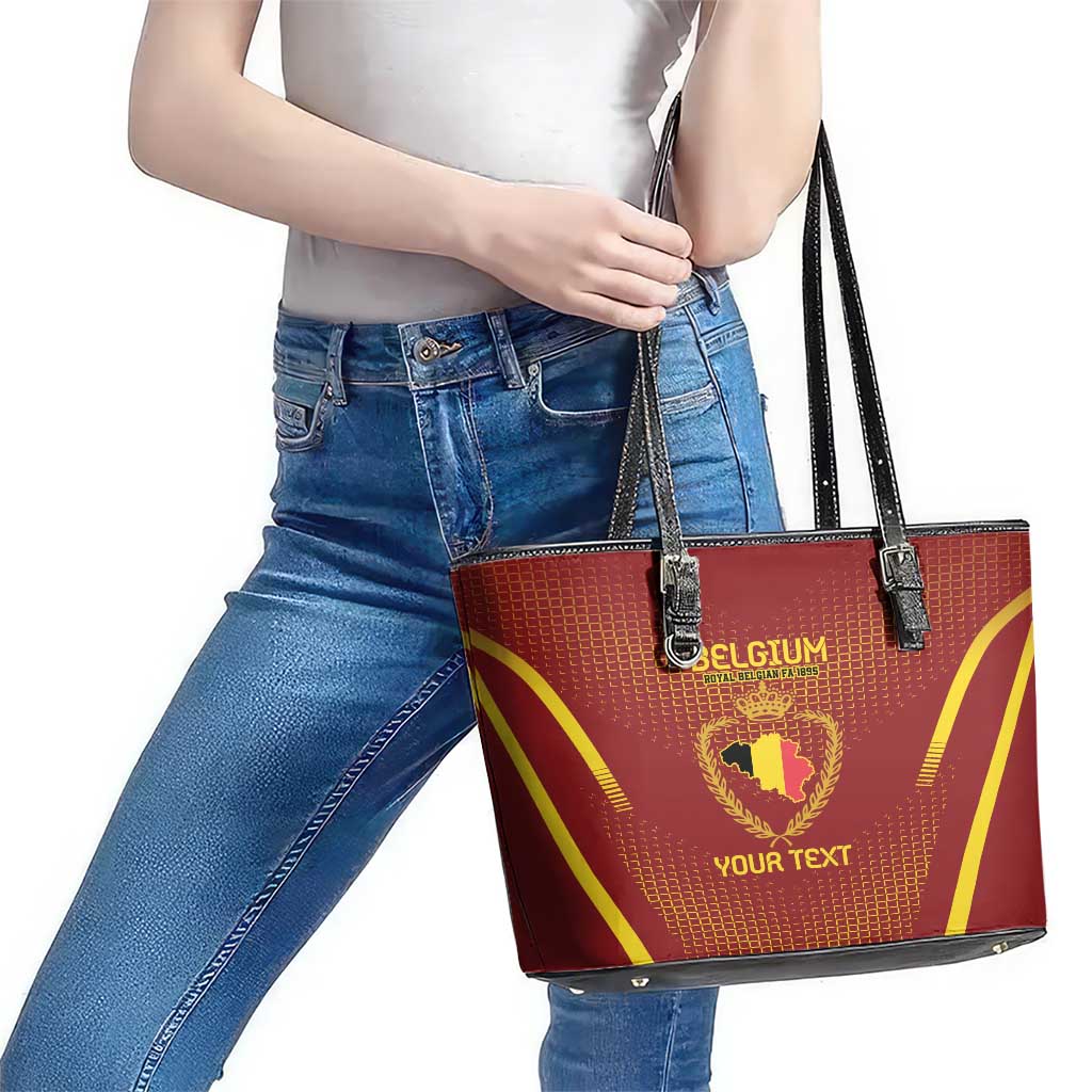 Custom Belgium Football Leather Tote Bag Royal Belgian 1895 with Map Style LT9