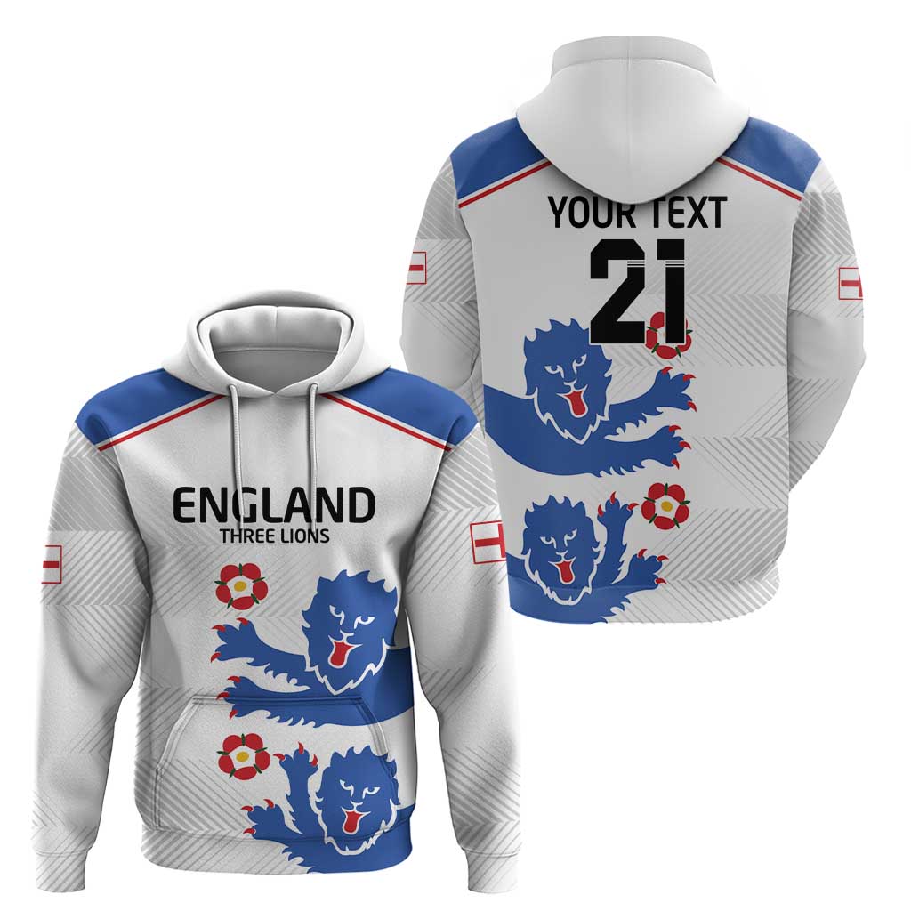 Custom England Football Hoodie Simple Triple Lions LT9